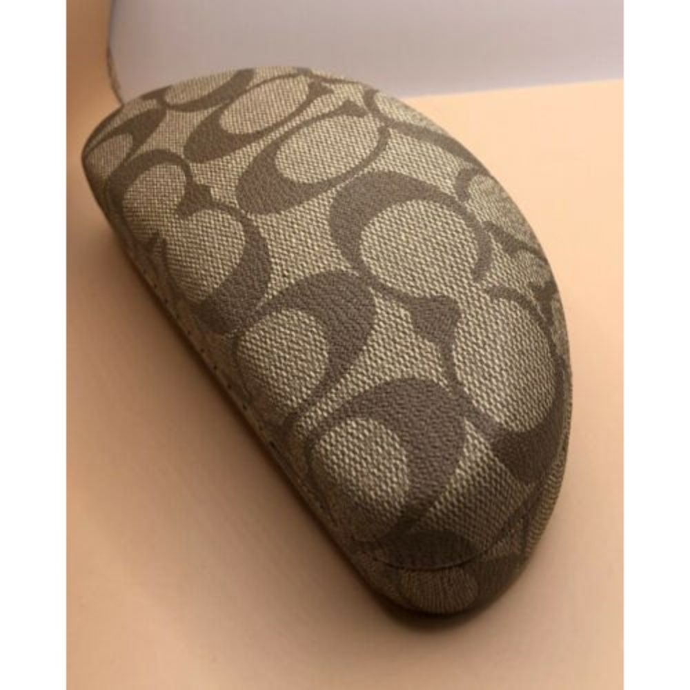 COACH Signature Monogram Brown Hard Clamshell Sunglasses Eye Glass Case